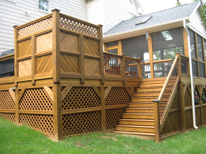 This is an example of a custom deck and screen porch addition in Cary, NC.